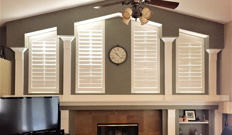Polywood Shutters in Family Room in Cleveland